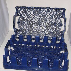 Lot of 2 Pepsi-Cola Blue Plastic 24 Bottle Crates 17x11" Carrier Flat Tray Soda